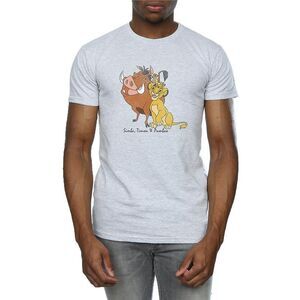 The Lion King Mens Classic Simba Timon & Pumba Heather T-Shirt / Heather Grey